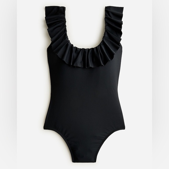 J. Crew Other - J. Crew Black Ruffle One Piece Swimsuit sz 10